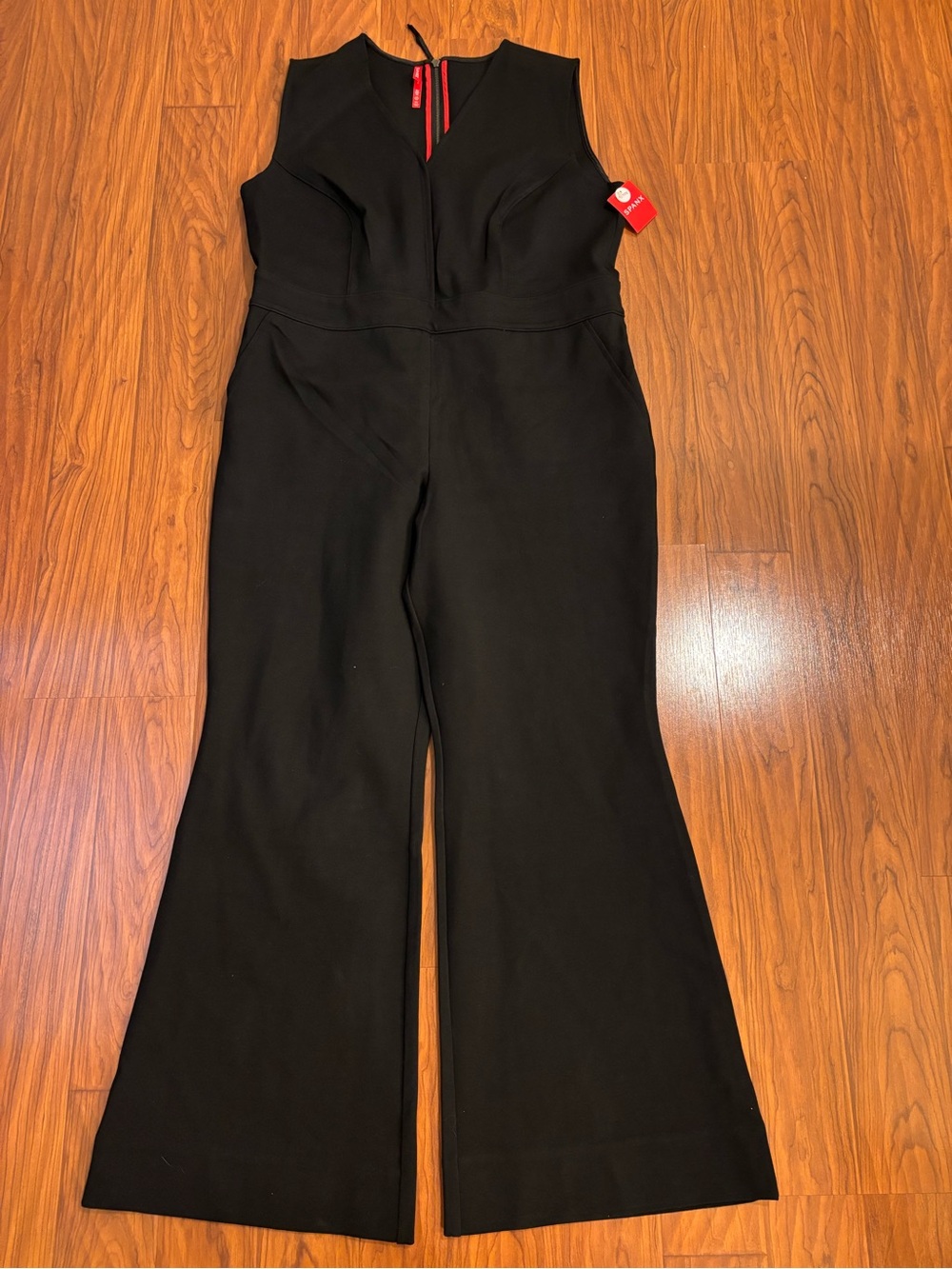 NWT SPANX Perfect Sleeveless Wide-Leg Jumpsuit Black Womens XL Petite